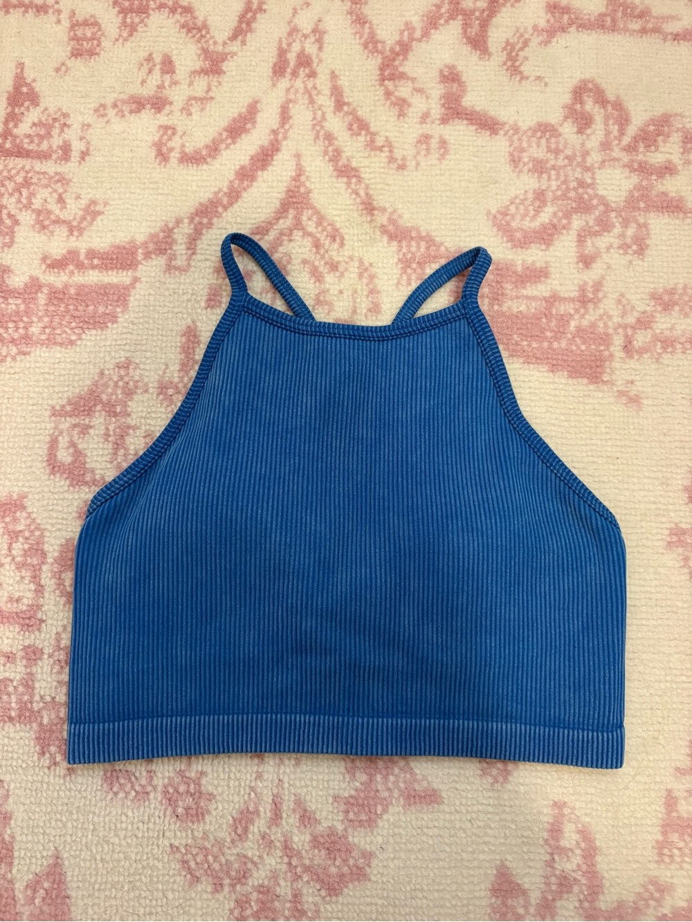Target Blue Ribbed Crop Tank Top